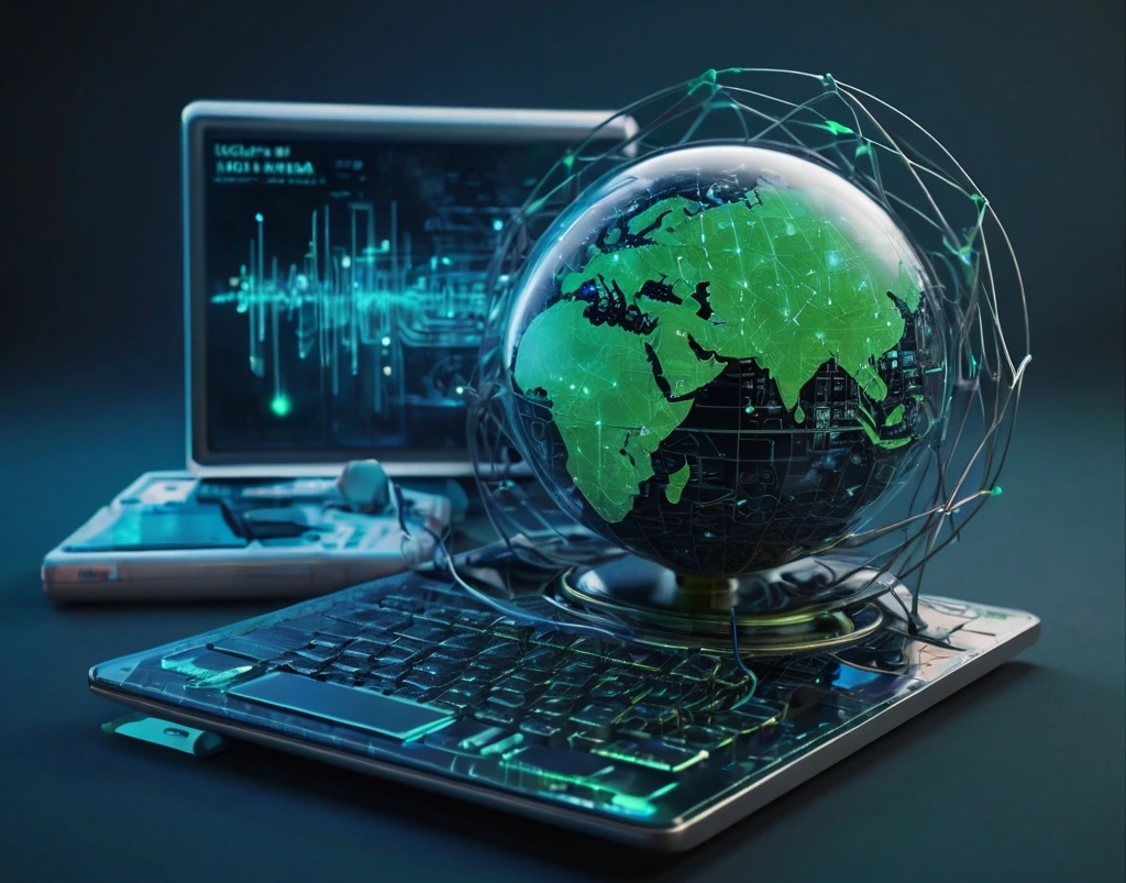 Introduction to the Internet A world map connected by network lines, representing the global reach of the internet.