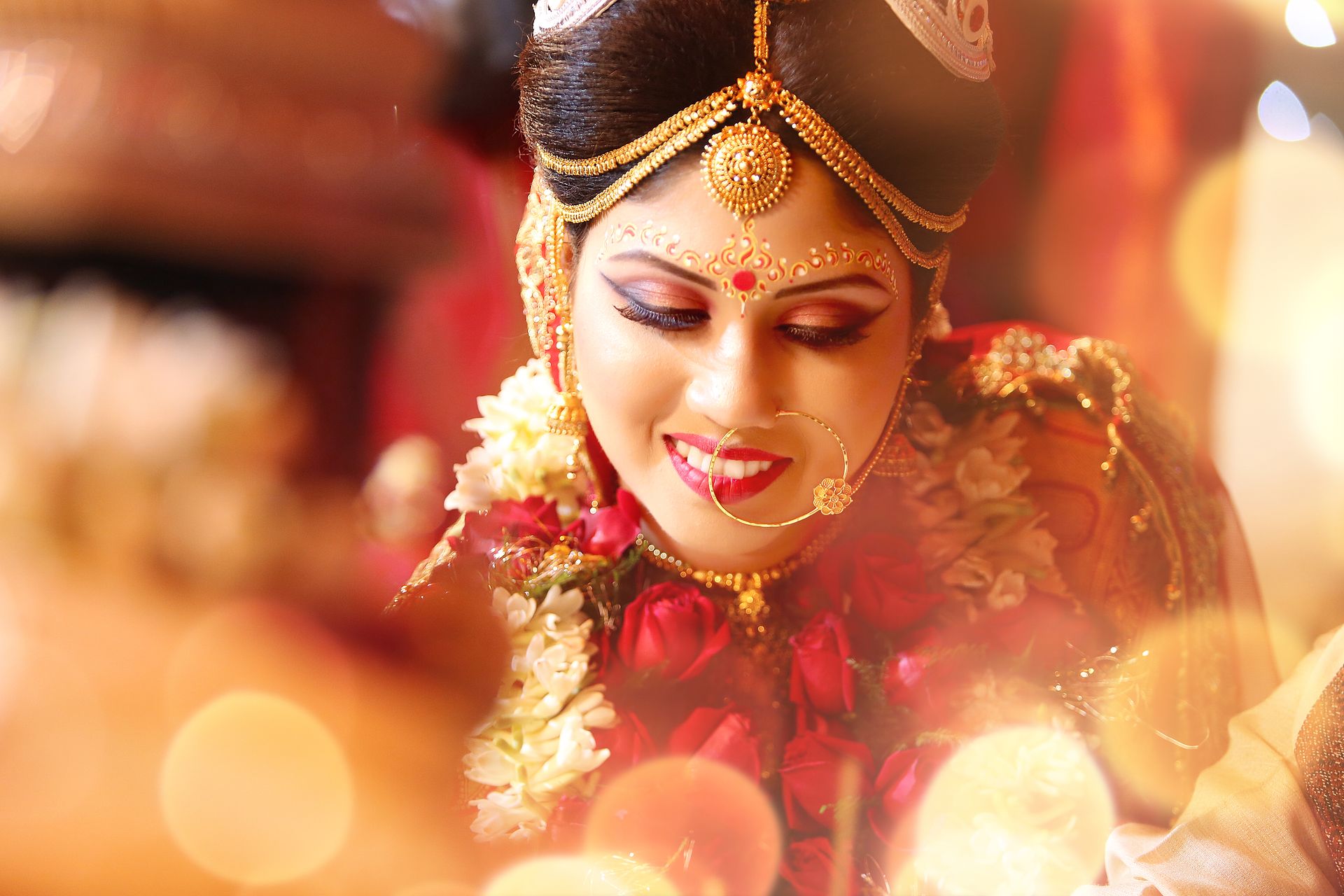 Close-up Wedding Portrait of Debarati Sarkar - Captured by Ranjan Bhattacharya