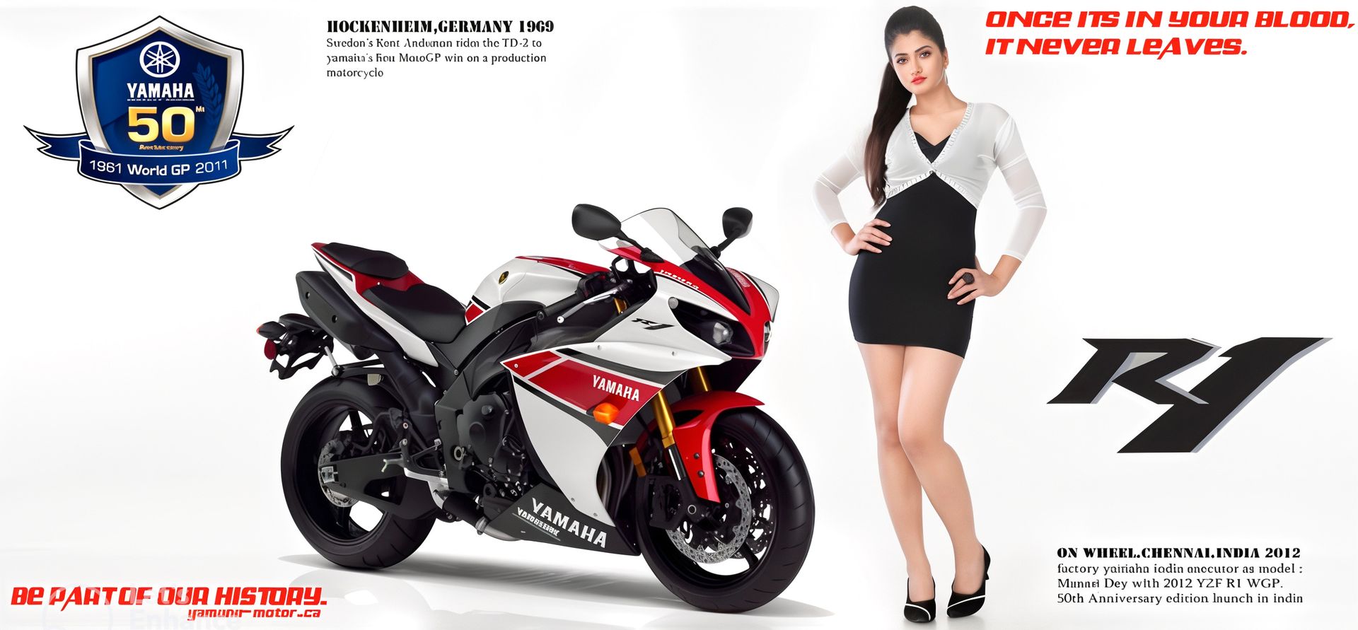 Hoarding of Manasi Dey in Yamaha R1 Branding by Ranjan Bhattacharya Photography