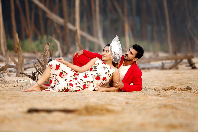 Intimate pre-wedding shoot of Tuban and Ankusree at sunset.