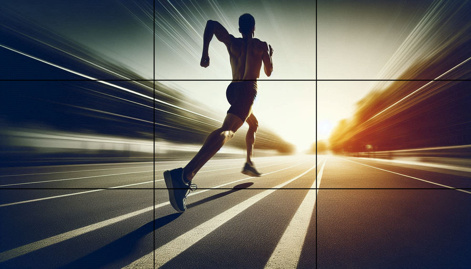 A lady standing next to a wall with space on one side, positioned along the vertical line of the Rule of Thirds grid.