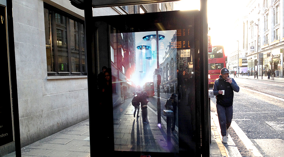 Pepsi Max’s AR bus stop in London made it seem like unbelievable events (alien invasions, meteor strikes) were happening right outside, surprising and engaging passersby.