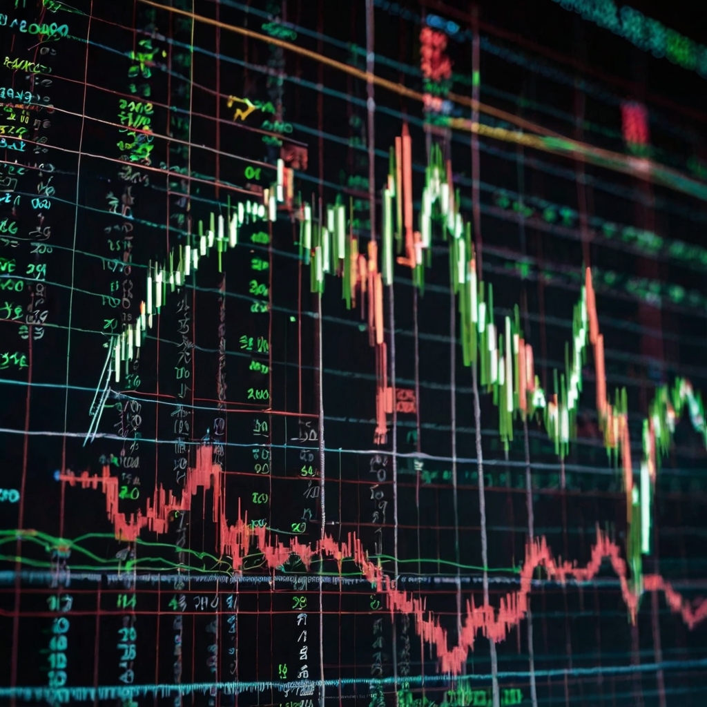 A graphic showing a stock chart with rising and falling lines to represent the dot-com boom and bust.