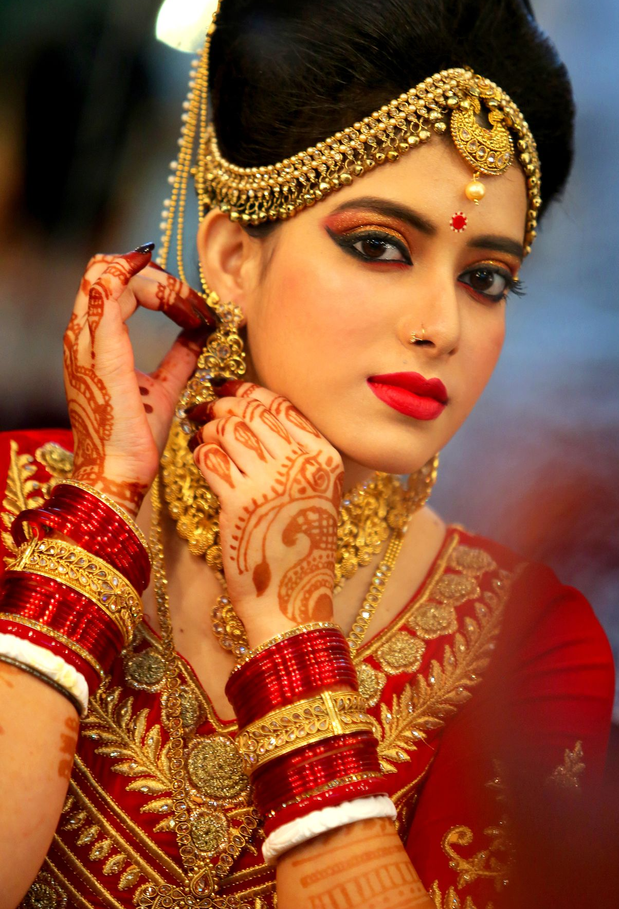 Close-up Wedding Portrait of Shanoli Roy Kumar - Captured by Ranjan Bhattacharya